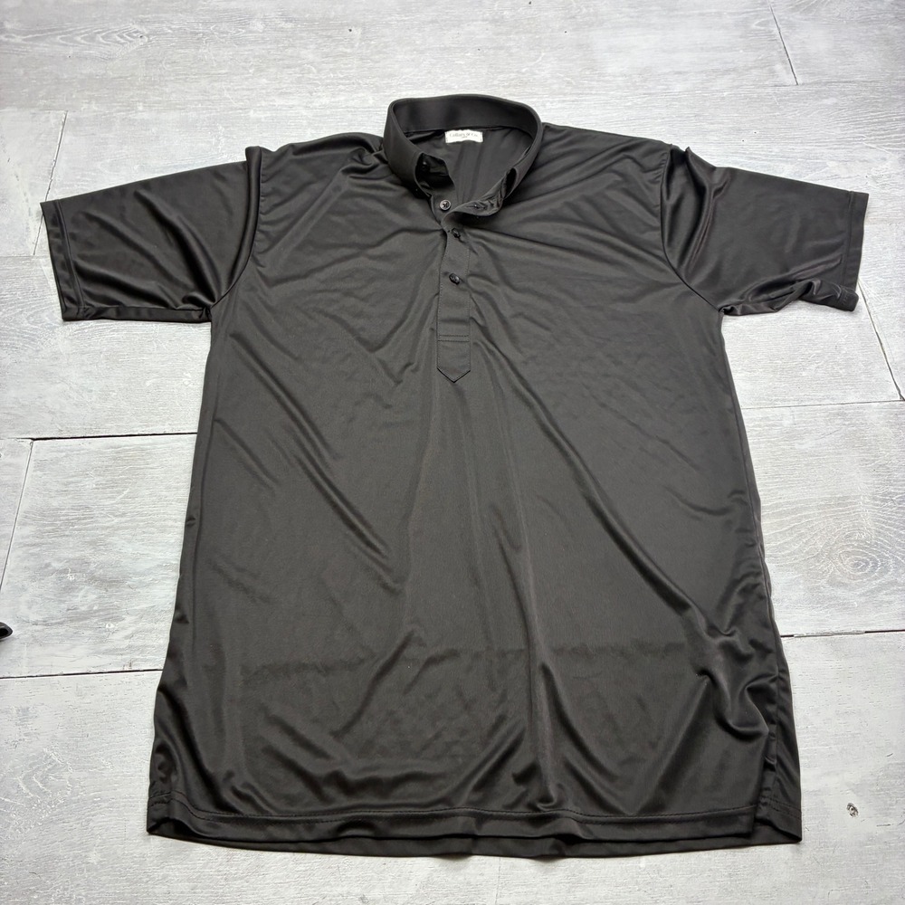 Collars & Co Dress Collar Polo Mens Large Black Short Sleeve Performance Shirt
